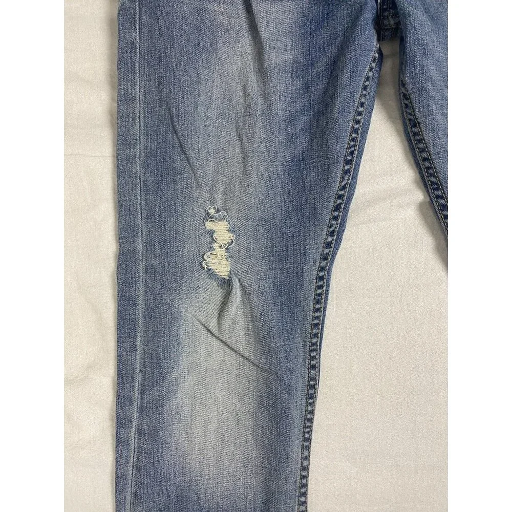 RSQ Jeans 31x32 Brooklyn Relaxed Distressed Medium Wash Denim Blue Faded Stretch